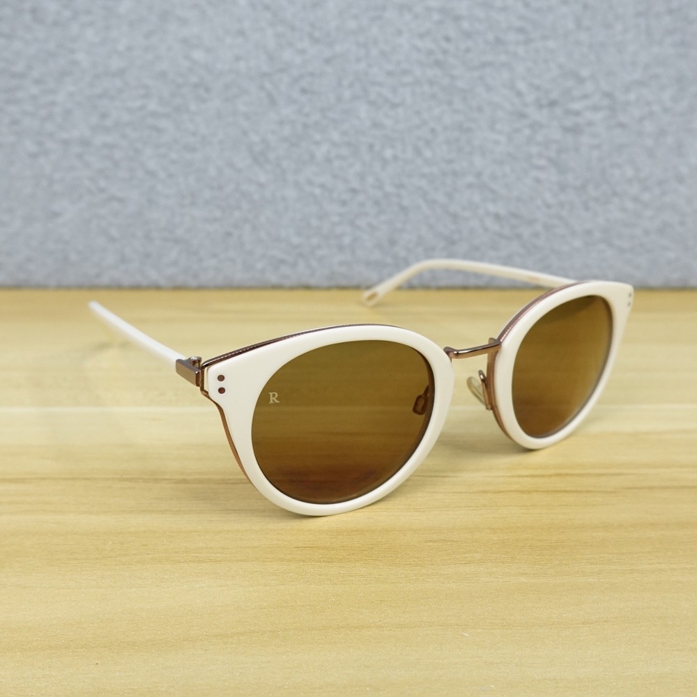 Raen Potrero Womens Sunglasses Bone White/Ivory 50 24-140 Handmade Round